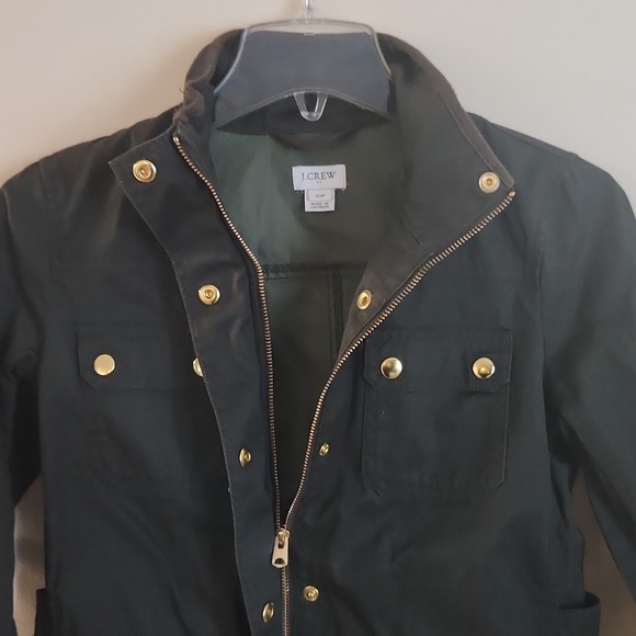 Womens JCrew PXS olive green light weight jacket - Picture 3 of 4
